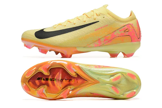 Nike Mercurial Vapor Chaussures de football Jaune Rose Upper en maille Lacets asymétriques Firm-Ground 9