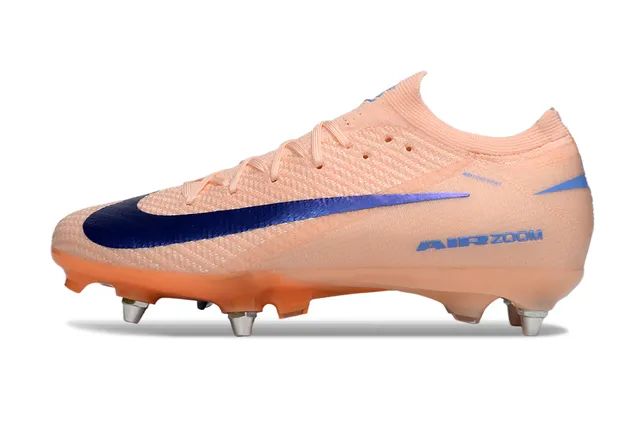 Nike zapatillas de fútbol naranja y púrpura low-cut con upper de ajuste sock-fit y construcción de knit similar a Flyknit para firm-ground 8