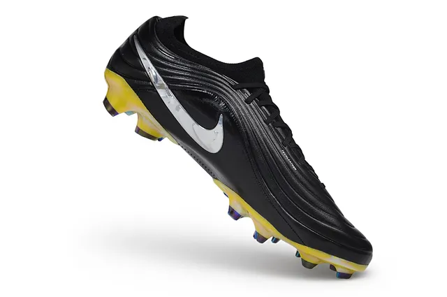 Nike Phantom GT أحذية كرة القدم السوداء والصفراء القزحية للأرض الصلبة 2
