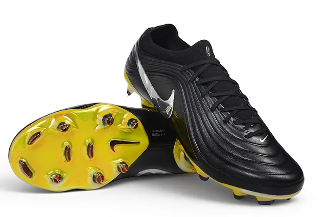 Nike Phantom GT أحذية كرة القدم السوداء والصفراء القزحية للأرض الصلبة 4