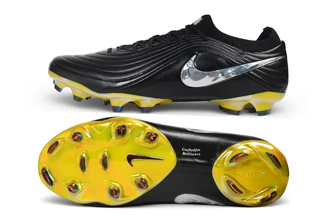 Nike Phantom GT أحذية كرة القدم السوداء والصفراء القزحية للأرض الصلبة 6