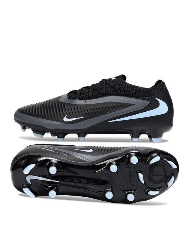 Nike Phantom GT Noir et Bleu Clair Chaussures de football pour terrain ferme 6