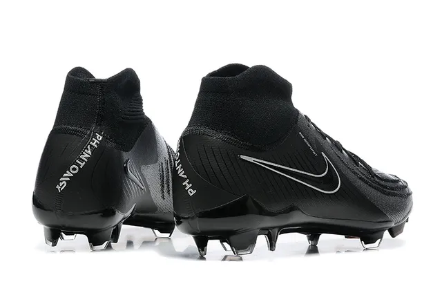 Nike Phantom GT Preto Azul Alto Corte Colar Ajuste Meia Campo Firme Chuteiras de Futebol 2