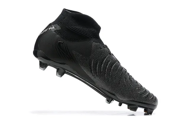 Nike Phantom GT Preto Azul Alto Corte Colar Ajuste Meia Campo Firme Chuteiras de Futebol 4