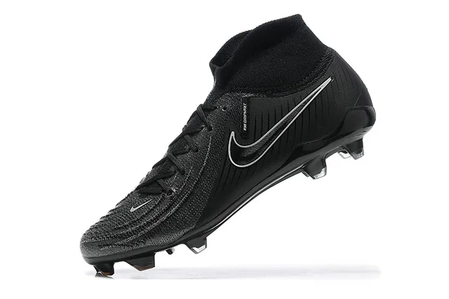Nike Phantom GT Preto Azul Alto Corte Colar Ajuste Meia Campo Firme Chuteiras de Futebol 5