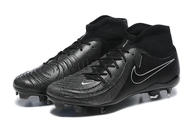 Nike Phantom GT Preto Azul Alto Corte Colar Ajuste Meia Campo Firme Chuteiras de Futebol 8