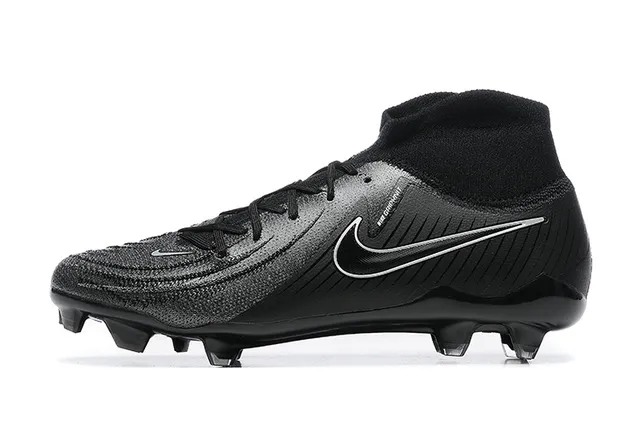 Nike Phantom GT Preto Azul Alto Corte Colar Ajuste Meia Campo Firme Chuteiras de Futebol 10