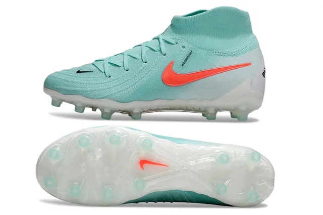 Nike Phantom GT Azul Naranja Alto Tacón Tejido Superior Cuello Ajuste Calcetín Tacón Firme Zapatos de Fútbol 5