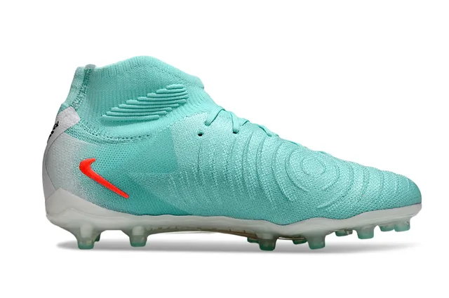 Nike Phantom GT Azul Naranja Alto Tacón Tejido Superior Cuello Ajuste Calcetín Tacón Firme Zapatos de Fútbol 7
