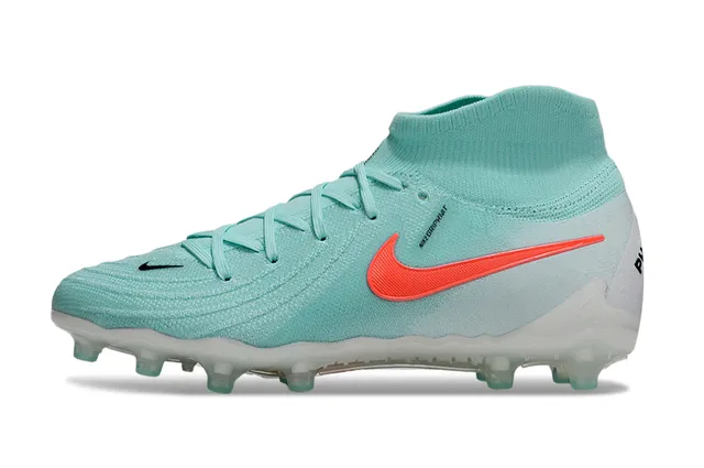 Nike Phantom GT Azul Naranja Alto Tacón Tejido Superior Cuello Ajuste Calcetín Tacón Firme Zapatos de Fútbol 8