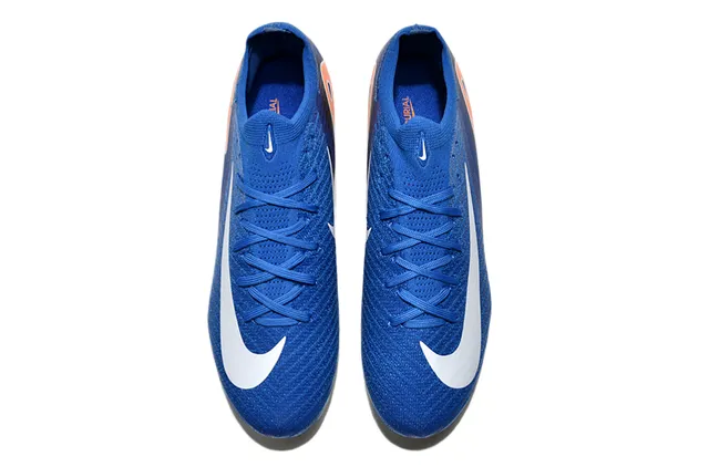 Nike Phantom GT Azul Laranja Low-Cut Knit Upper Lacê Assimétrica Firm-Ground Sapatos de Futebol 2