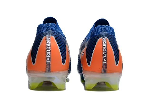 Nike Phantom GT Azul Laranja Low-Cut Knit Upper Lacê Assimétrica Firm-Ground Sapatos de Futebol 4