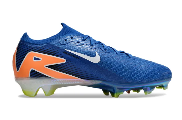 Nike Phantom GT Azul Laranja Low-Cut Knit Upper Lacê Assimétrica Firm-Ground Sapatos de Futebol 6