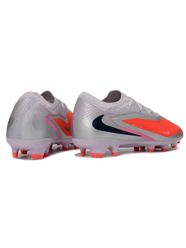 Nike Phantom GT Zapatillas de fútbol Gris Naranja Low-Cut Knit Upper Asymmetric Chevron Overlay para terreno firme 6