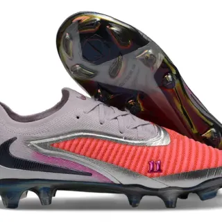 Nike Phantom GT Gris Rose Tige Tricot Coupe Basse Terrain Ferme Chaussures de Football