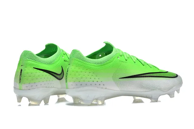 Nike Phantom GT हरा सफेद लो-कट निट अपर असममेट्रिक लेसिंग फर्म-ग्राउंड सोकर जूते 5