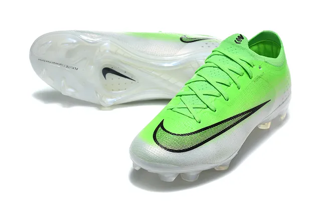 Nike Phantom GT हरा सफेद लो-कट निट अपर असममेट्रिक लेसिंग फर्म-ग्राउंड सोकर जूते 6