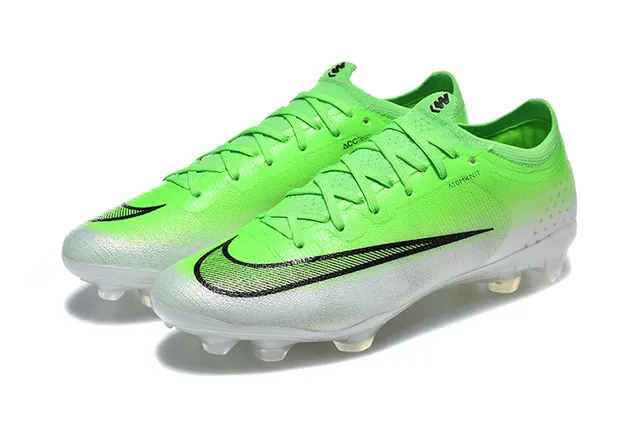 Nike Phantom GT हरा सफेद लो-कट निट अपर असममेट्रिक लेसिंग फर्म-ग्राउंड सोकर जूते 8