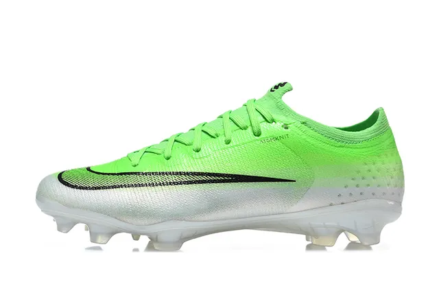 Nike Phantom GT हरा सफेद लो-कट निट अपर असममेट्रिक लेसिंग फर्म-ग्राउंड सोकर जूते 10
