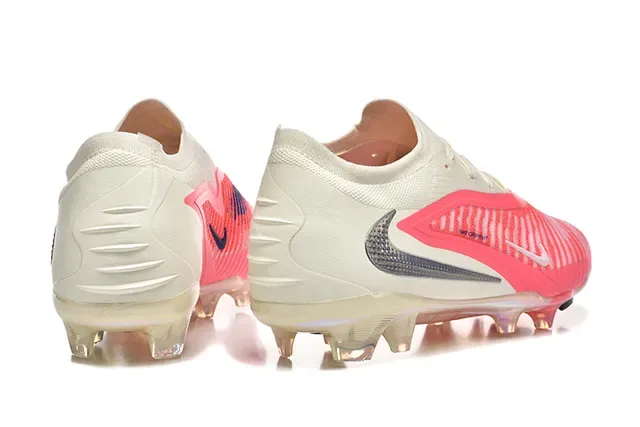 Nike Phantom GT Pink Beige Low-Cut Knit Upper Dynamic Cage Overlay Firm-Ground Soccer Shoes 5