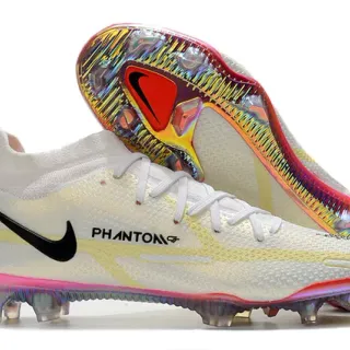 Nike Phantom GT White Pink Low-Cut Sock-Fit Upper Firm-Ground Soccer Shoes