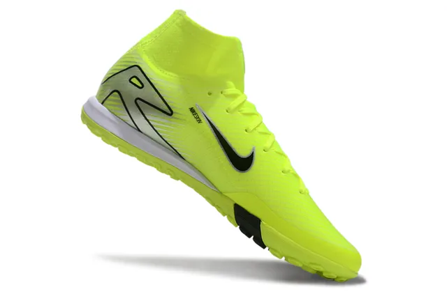 Nike Phantom GT पीला काला हाई-टॉप सॉक-फिट कॉलर असममित लेसिंग टर्फ फुटबॉल जूते 2