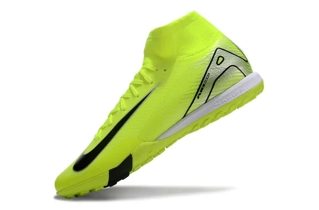 Nike Phantom GT पीला काला हाई-टॉप सॉक-फिट कॉलर असममित लेसिंग टर्फ फुटबॉल जूते 3