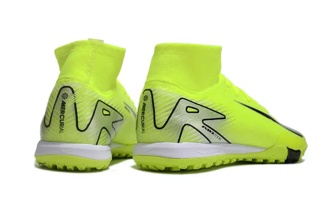 Nike Phantom GT पीला काला हाई-टॉप सॉक-फिट कॉलर असममित लेसिंग टर्फ फुटबॉल जूते 5