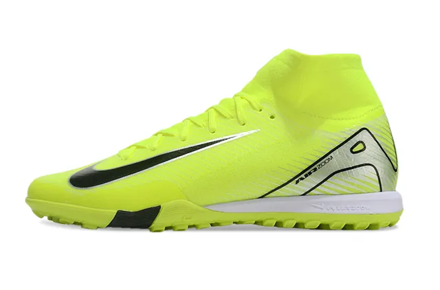 Nike Phantom GT पीला काला हाई-टॉप सॉक-फिट कॉलर असममित लेसिंग टर्फ फुटबॉल जूते 7