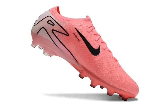 Nike Pink Black Knit Upper Low-Cut Silhouette Firm-Ground Soccer Shoes 3