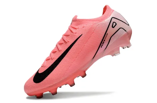 Nike Pink Black Knit Upper Low-Cut Silhouette Firm-Ground Soccer Shoes 4