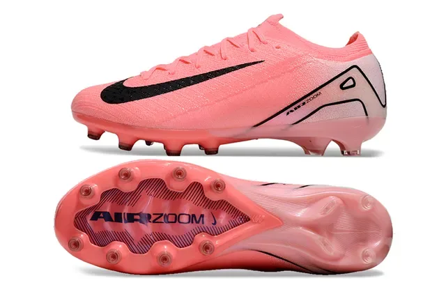 Nike Pink Black Knit Upper Low-Cut Silhouette Firm-Ground Soccer Shoes 6