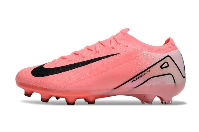 Nike Pink Black Knit Upper Low-Cut Silhouette Firm-Ground Soccer Shoes 7