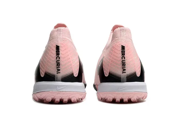Nike Pink Black Knit Upper Wave-Pattern Overlays Turf Soccer Shoes 4
