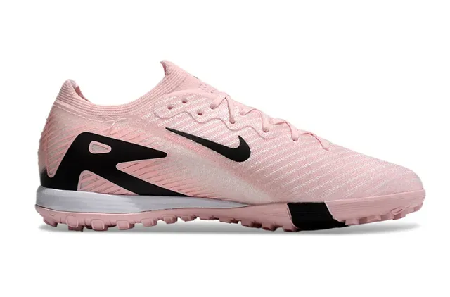 Nike Pink Black Knit Upper Wave-Pattern Overlays Turf Soccer Shoes 7