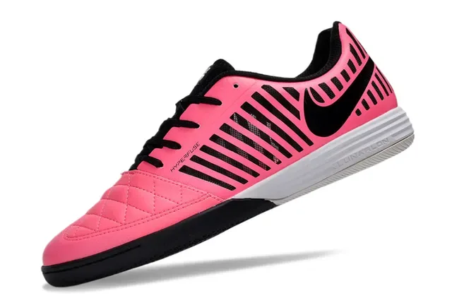 Nike Rose Noir Capuchon matelassé Jaula verticale Superposition de rayures Chaussures de football indoor 3