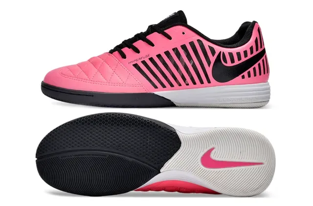 Nike Rose Noir Capuchon matelassé Jaula verticale Superposition de rayures Chaussures de football indoor 6