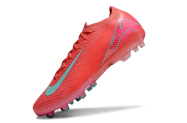Nike Pink Blue Knit Upper Dynamic Fit Collar Firm-Ground Soccer Shoes 3