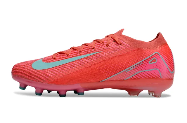 Nike Pink Blue Knit Upper Dynamic Fit Collar Firm-Ground Soccer Shoes 7