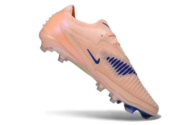 Nike গোলাপি নীল বুনন উপর বর্ণিল সোলপ্লেট ফার্ম-গ্রাউন্ড ফুটবল জুতা 2