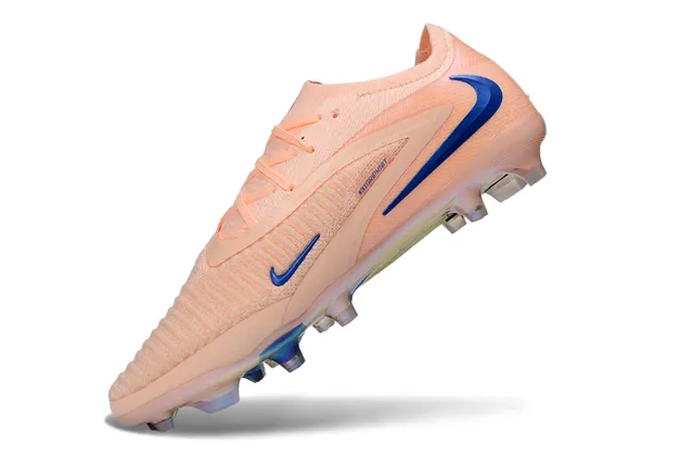 Nike গোলাপি নীল বুনন উপর বর্ণিল সোলপ্লেট ফার্ম-গ্রাউন্ড ফুটবল জুতা 3