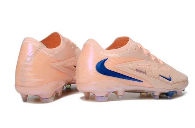 Nike গোলাপি নীল বুনন উপর বর্ণিল সোলপ্লেট ফার্ম-গ্রাউন্ড ফুটবল জুতা 5