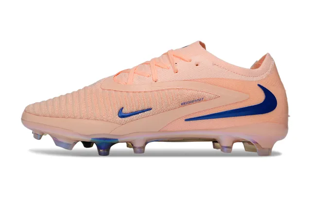 Nike গোলাপি নীল বুনন উপর বর্ণিল সোলপ্লেট ফার্ম-গ্রাউন্ড ফুটবল জুতা 7