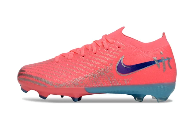 Nike Rose Bleu Chaussures de football à coupe basse en maille supérieure col à ajustement dynamique terrain ferme 6