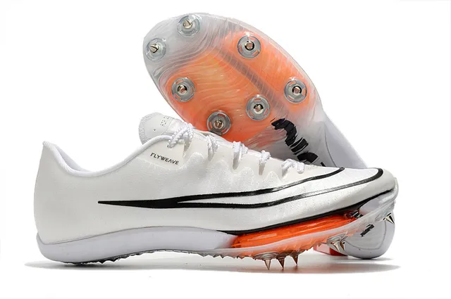 Nike Pink Orange Flyweave Upper Spike Plate Running Shoes 3