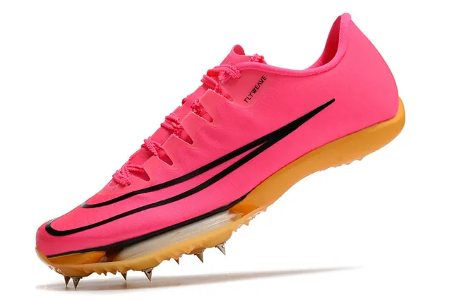 Nike Pink Orange Flyweave Upper Spike Plate Running Shoes 10