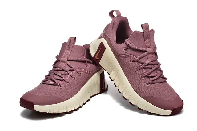 Nike Purple Beige Knit Upper Sculpted Ribbed Midsole Lifestyle Sneakers 3
