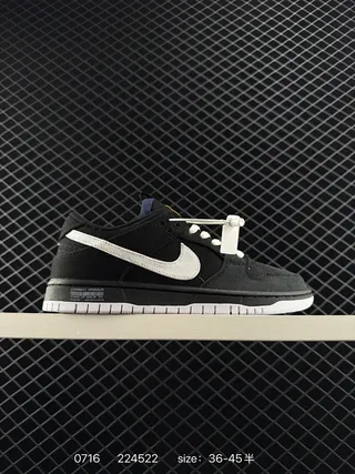 Nike SB Dunk Low 黑白 帆布 滑板鞋 2