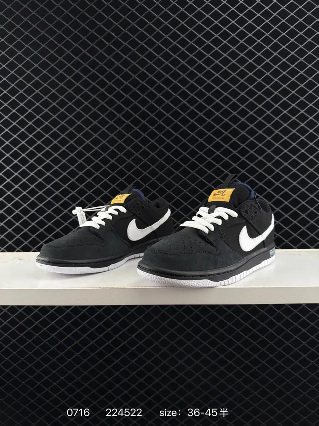 Nike SB Dunk Low 黑白 帆布 滑板鞋 3