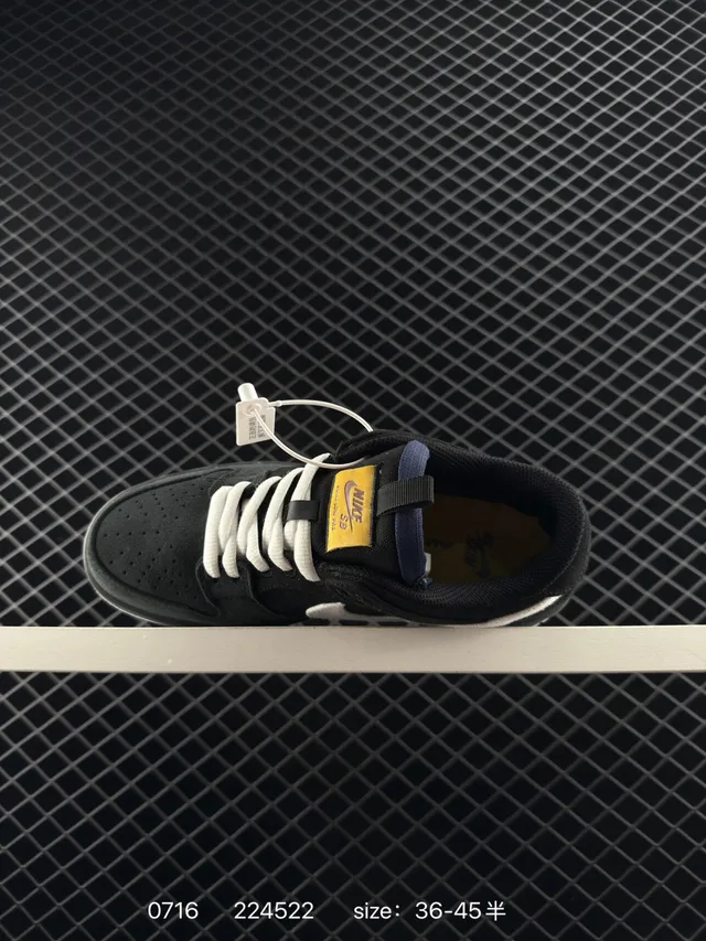 Nike SB Dunk Low 黑白 帆布 滑板鞋 5